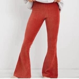 Rust Flare Corduroy Pants